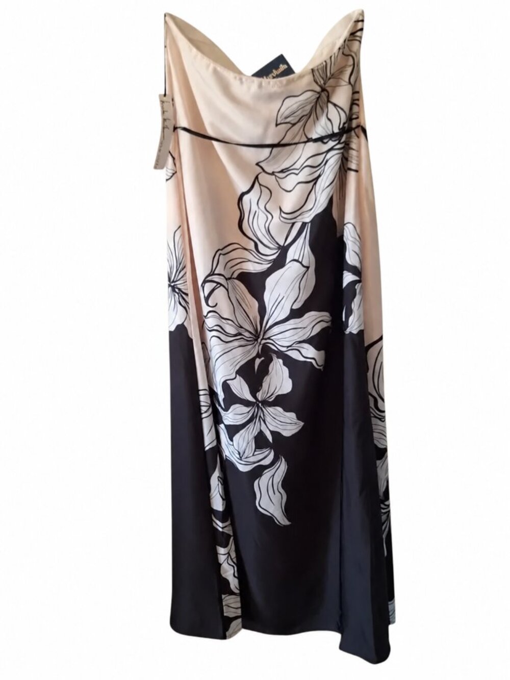 New Nicole Miller Strapless Floral Maxi Dress Size S Dark Romance - Picture 4 of 11